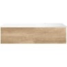 Sous meuble Coffee 1 tiroir 120 chêne decor cachmire + lavabo droite blanc