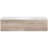 Sous meuble Coffee 1 tiroir 120 chêne decor flanelle + lavabo blanc