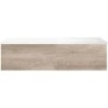 Sous meuble Coffee 1 tiroir 120 chêne decor flanelle + lavabo droite blanc mat