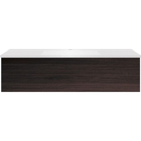 Sous meuble Coffee 1 tiroir 120 chêne decor mokka + lavabo blanc mat