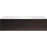 Sous meuble Coffee 1 tiroir 120 chêne decor mokka + lavabo blanc mat