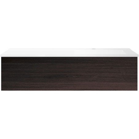 Sous meuble Coffee 1 tiroir 120 chêne decor mokka + lavabo droite blanc mat