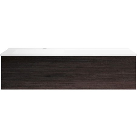 Sous meuble Coffee 1 tiroir 120 chêne decor mokka + lavabo gauche blanc