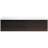 Sous meuble Coffee 1 tiroir 120 chêne decor mokka + lavabo gauche blanc