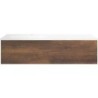 Sous meuble Coffee 1 tiroir 120 chêne decor rouille + lavabo gauche blanc mat