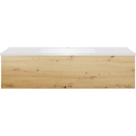 Sous meuble Coffee 1 tiroir 120 chêne decor urban + lavabo blanc mat