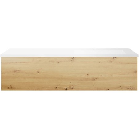 Sous meuble Coffee 1 tiroir 120 chêne decor urban + lavabo droite blanc mat