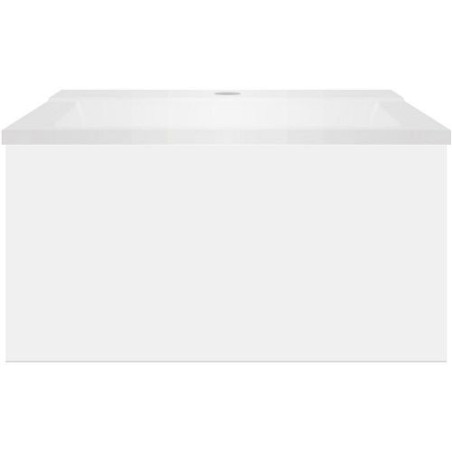 Sous meuble Coffee 1 tiroir 60 blanc mat + lavabo blanc mat