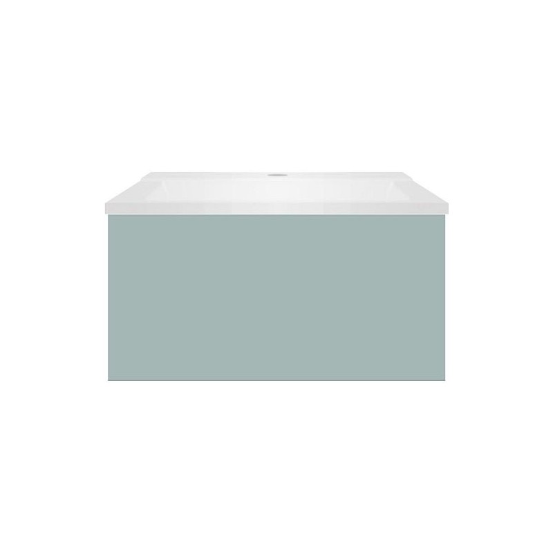 Sous meuble Coffee 1 tiroir 60 bleu azur doux + lavabo blanc