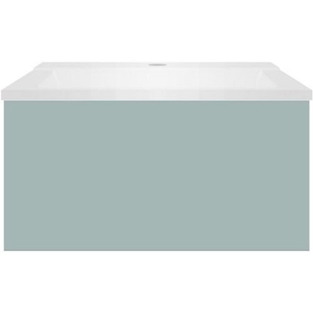 Sous meuble Coffee 1 tiroir 60 bleu azur doux + lavabo blanc