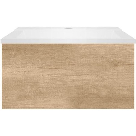 Sous meuble Coffee 1 tiroir 60 chêne decor cachmire + lavabo blanc mat