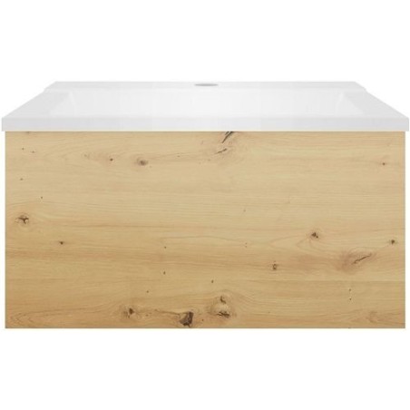 Sous meuble Coffee 1 tiroir 60 chêne decor urban + lavabo blanc mat