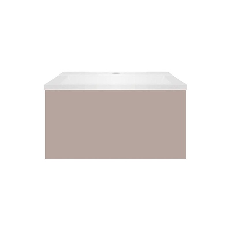 Sous meuble Coffee 1 tiroir 60 mat gris basalte + lavabo blanc mat