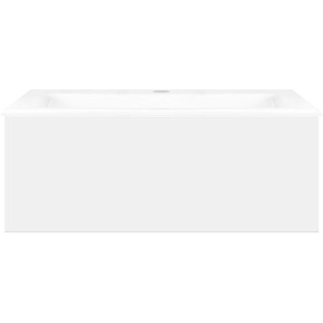 Sous meuble Coffee 1 tiroir 80 blanc mat + lavabo porcelaine blanc