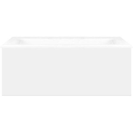 Sous meuble Coffee 1 tiroir 80 blanc mat + lavabo porcelaine sans trou robinet blanc