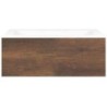 Sous meuble Coffee 1 tiroir 80 chêne decor rouille + lavabo porcelaine sans trou robinet blanc
