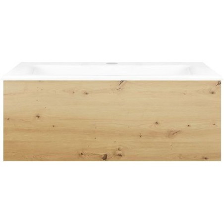 Sous meuble Coffee 1 tiroir 80 chêne decor urban + lavabo porcelaine blanc