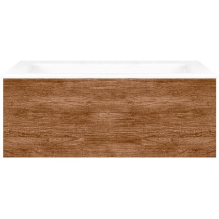 Sous meuble Coffee 1 tiroir 80 tectona decor cannelle + lavabo porcelaine sans trou robinet blanc