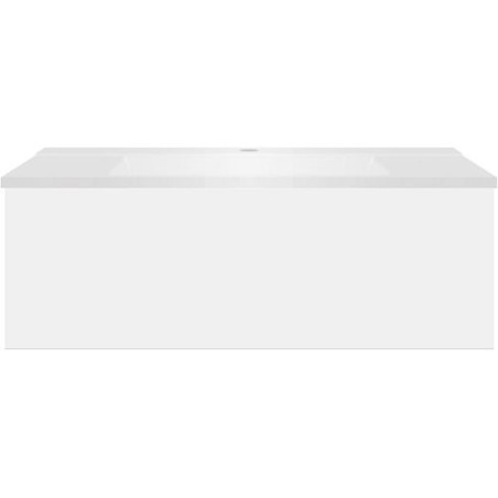 Sous meuble Coffee 1 tiroir 90 blanc mat + lavabo blanc mat