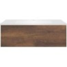 Sous meuble Coffee 1 tiroir 90 chêne decor rouille + lavabo blanc mat