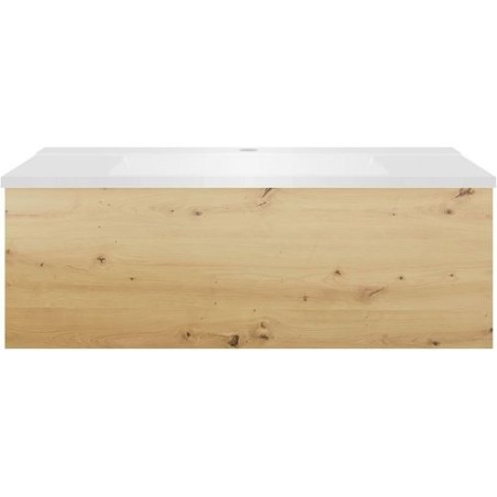 Sous meuble Coffee 1 tiroir 90 chêne decor urban + lavabo blanc