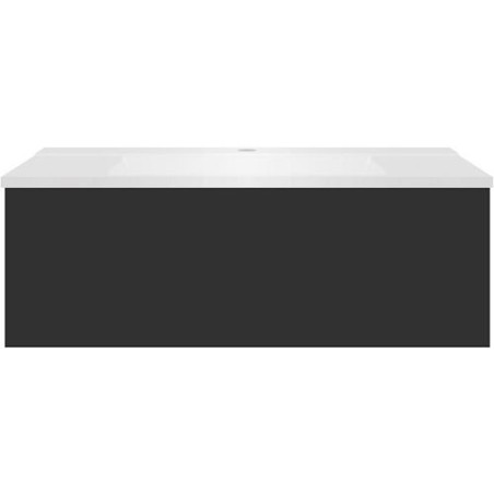 Sous meuble Coffee 1 tiroir 90 graphite doux mat + lavabo blanc mat