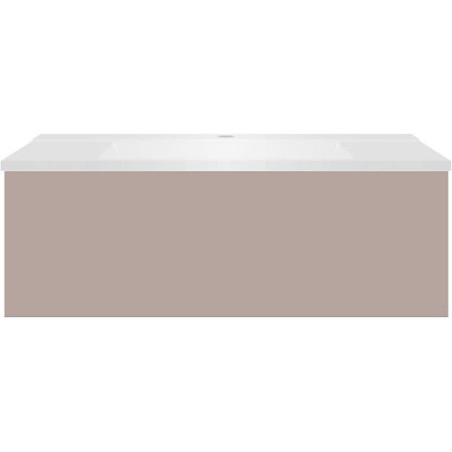 Sous meuble Coffee 1 tiroir 90 mat gris basalte + lavabo blanc mat