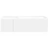Sous meuble Coffee 2 tiroirs 110 blanc mat + lavabo droite porcelaine sans trou robinet blanc