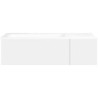 Sous meuble Coffee 2 tiroirs 110 blanc mat + lavabo gauche porcelaine sans trou robinet blanc