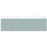 Sous meuble Coffee 2 tiroirs 110 bleu azur doux mat + lavabo droite porcelaine sans trou robinet blanc