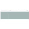 Sous meuble Coffee 2 tiroirs 110 bleu azur doux mat + lavabo droite porcelaine blanc