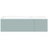 Sous meuble Coffee 2 tiroirs 110 bleu azur doux mat + lavabo gauche porcelaine blanc
