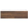 Sous meuble Coffee 2 tiroirs 110 chêne decor rouille + lavabo droite porcelaine blanc