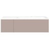 Sous meuble Coffee 2 tiroirs 110 gris basalte mat + lavabo droite porcelaine blanc