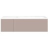 Sous meuble Coffee 2 tiroirs 110 gris basalte mat + lavabo droite porcelaine sans trou robinet blanc