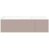 Sous meuble Coffee 2 tiroirs 110 gris basalte mat + lavabo gauche porcelaine blanc