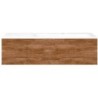 Sous meuble Coffee 2 tiroirs 110 tectona decor cannelle + lavabo droite porcelaine blanc