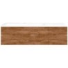 Sous meuble Coffee 2 tiroirs 110 tectona decor cannelle + lavabo gauche porcelaine blanc