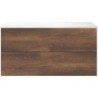 Sous meuble Coffee 2 tiroirs 120 chêne decor rouille + lavabo droite blanc mat