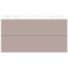 Sous meuble Coffee 2 tiroirs 120 gris basalte mat + lavabo porcelaine blanc