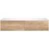 Sous meuble Coffee 2 tiroirs 140 chêne decor cachmire + lavabo droite blanc mat