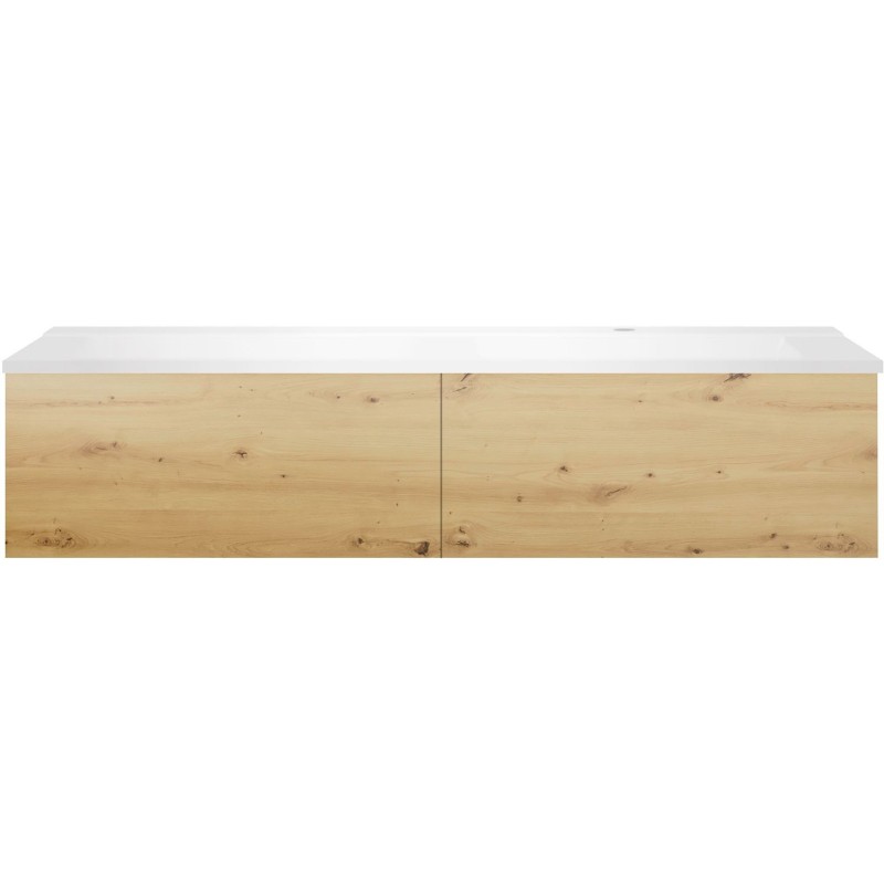 Sous meuble Coffee 2 tiroirs 140 chêne decor urban + lavabo droite blanc