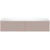 Sous meuble Coffee 2 tiroirs 140 duo gris basalte + double lavabo blanc