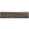 Sous meuble Coffee 2 tiroirs 140 duo châtaigne + double lavabo blanc mat