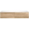 Sous meuble Coffee 2 tiroirs 140 duo chêne decor cachmire + double lavabo blanc