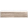 Sous meuble Coffee 2 tiroirs 140 duo chêne decor flanelle + double lavabo porcelaine blanc