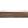 Sous meuble Coffee 2 tiroirs 140 duo chêne decor rouille + double lavabo blanc mat