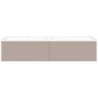 Sous meuble Coffee 2 tiroirs 140 duo gris basalte mat +double lavabo porcelaine blanc