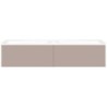 Sous meuble Coffee 2 tiroirs 140 duo gris basalte mat+double lavabo porcelaine sans trou robinet blanc