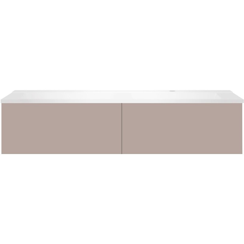 Sous meuble Coffee 2 tiroirs 140 mat gris basalte + lavabo droite blanc